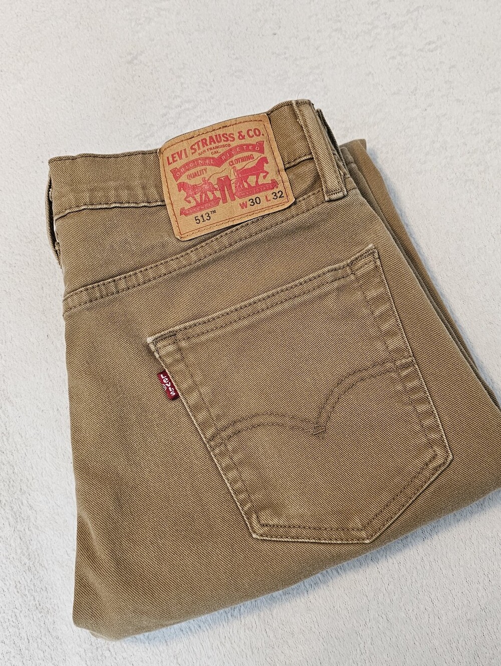 Levis Mens Jeans Brown 30x32 Euc Comfort Classic Cotton Straight Leg Denim Work